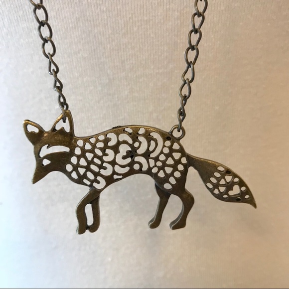 Long Fox Necklace with Orange Accents - Picture 3 of 3